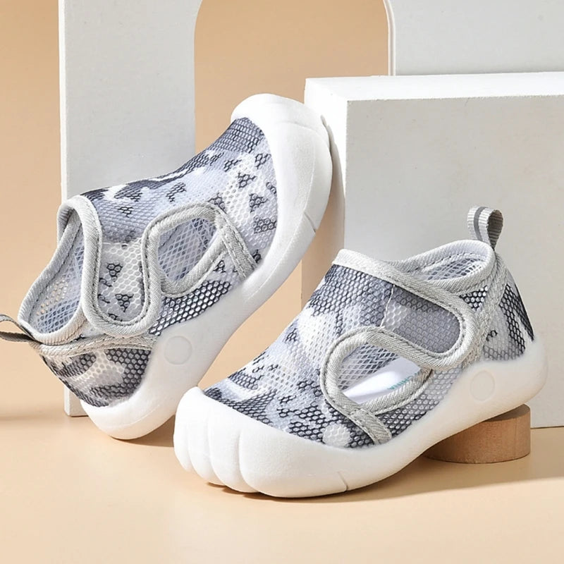 For Child 1-3Y Baby Walking Shoes Kids Mesh Sandal Boys Girl Unisex Summer Shoes with Rubber Sole First-Walker Shoes