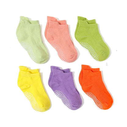 Boys 6 Pack Non Slip Baby Socks for 0-24M Newborn Bebe Girls Grips anti Skid Ankle First Walker Infant Kids Cotton Sock 2021
