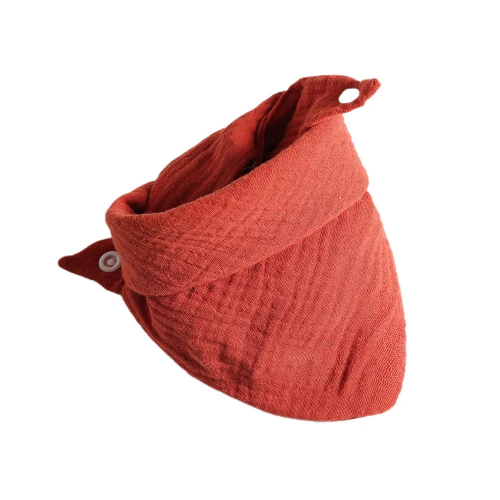 Baby Bibs Cotton Muslin Newborn Solid Color Snap Button Soft Triangle Towel Feeding Drool Bibs Saliva Towel Baby Bandana Bibs