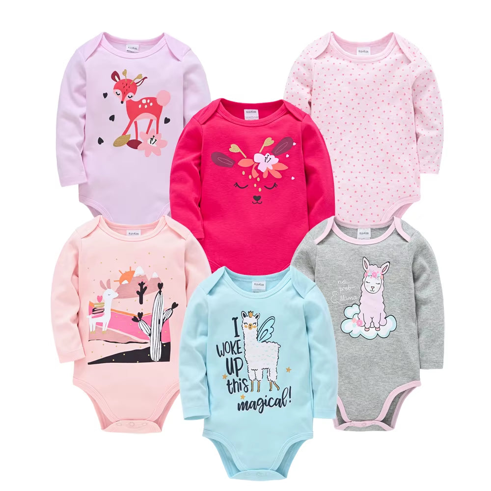 Baby Boys Girls Bodysuit 6 PCS 3 PCS Long Sleeve 100% Cotton Baby Clothes 0-12 Months Newborn Body Bebe Jumpsuit Clothing