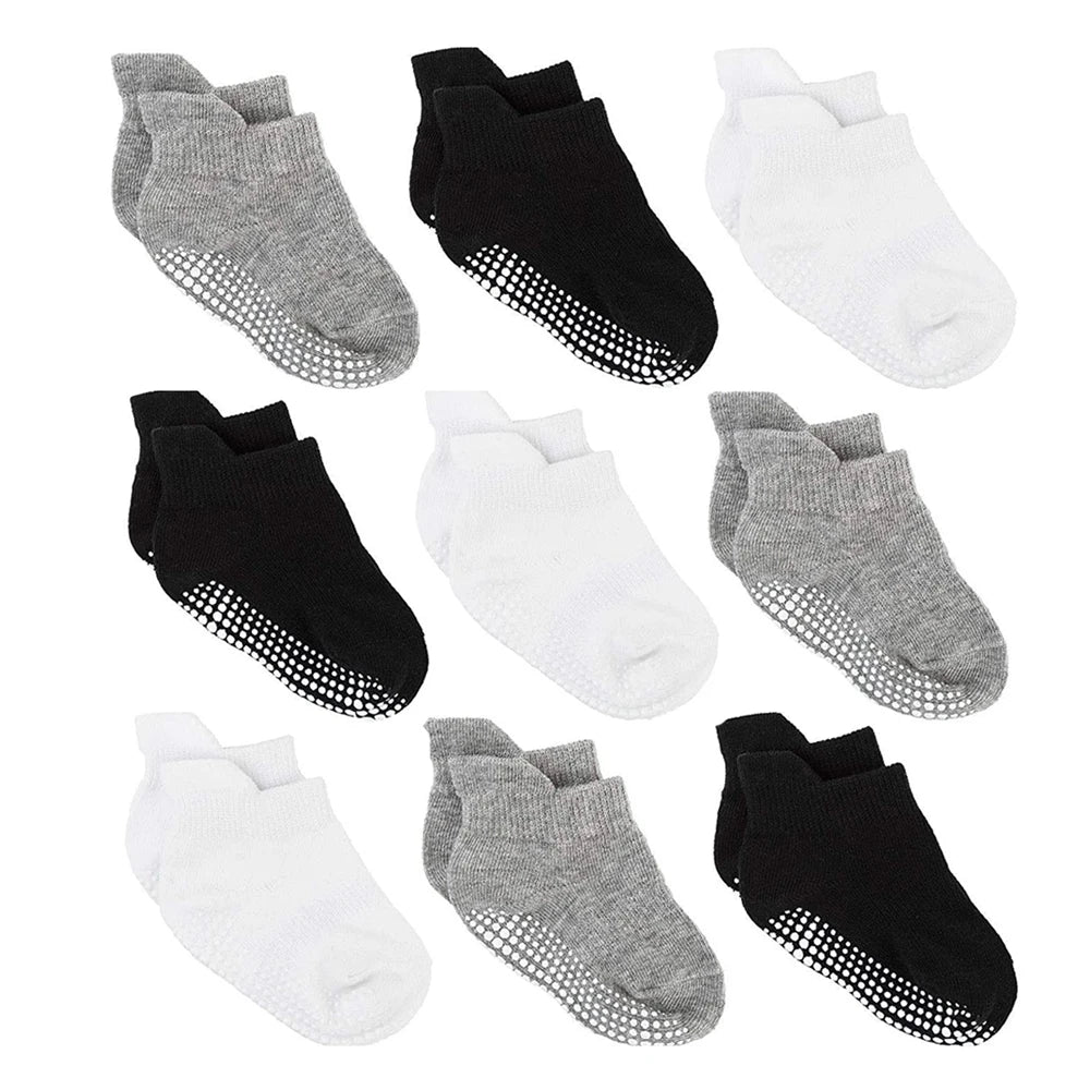 Boys 6 Pack Non Slip Baby Socks for 0-24M Newborn Bebe Girls Grips anti Skid Ankle First Walker Infant Kids Cotton Sock 2021