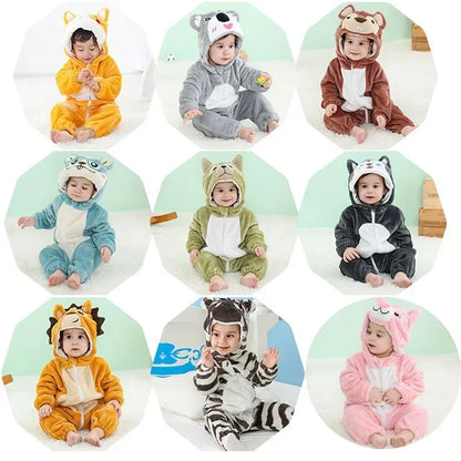 Baby Rompers Winter Kigurumi Lion Costume for Girls Boy Toddler Animal Jumpsuit Infant Clothes Pyjama Kids Overalls Ropa Bebes
