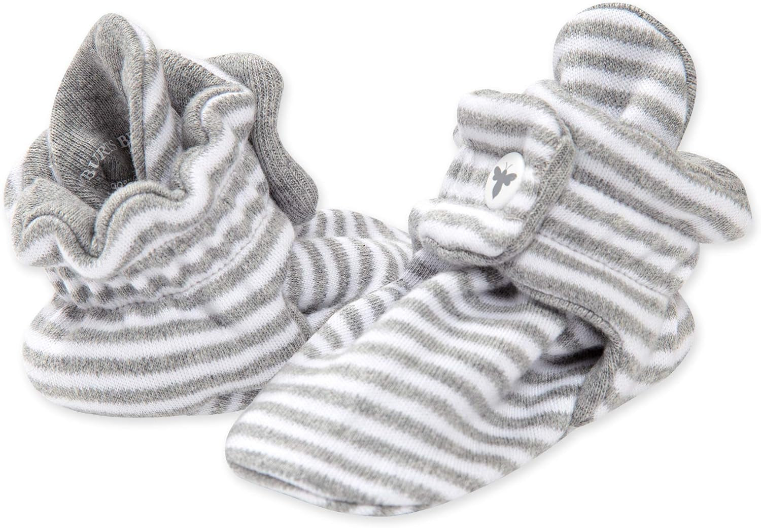 Burt’S Bees Baby Adjustable Baby Booties, 100% Organic Cotton, Easy on and off Snap Boots, Snug Fit - Baby Essential