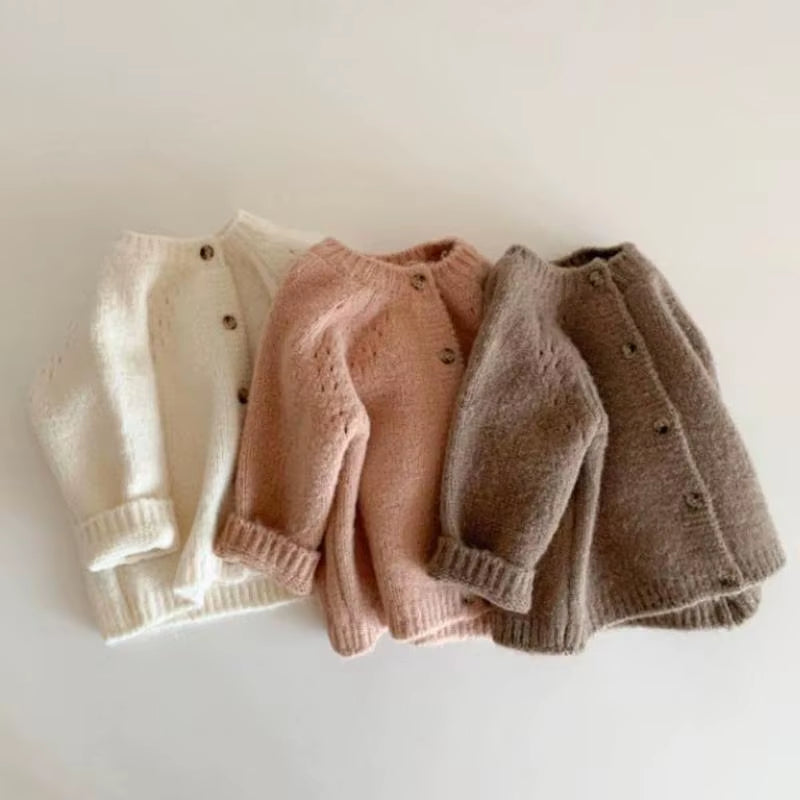 Autumn New Baby Boys Girls Coat Baby Sweater Toddler Knit Cardigans Newborn Knitwear Long-Sleeve Cotton Baby Jacket Tops