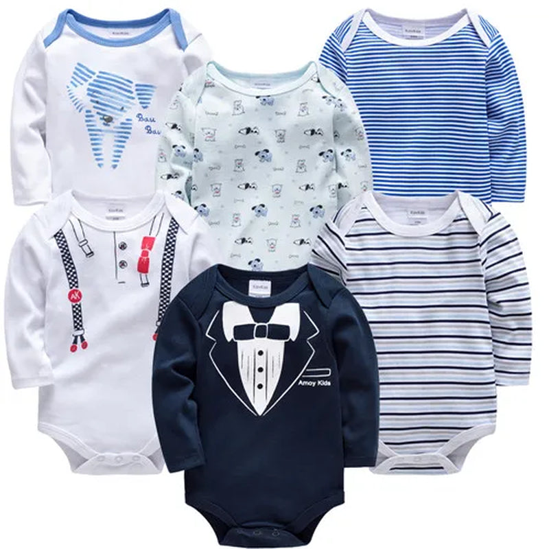 Baby Boys Girls Bodysuit 6 PCS 3 PCS Long Sleeve 100% Cotton Baby Clothes 0-12 Months Newborn Body Bebe Jumpsuit Clothing