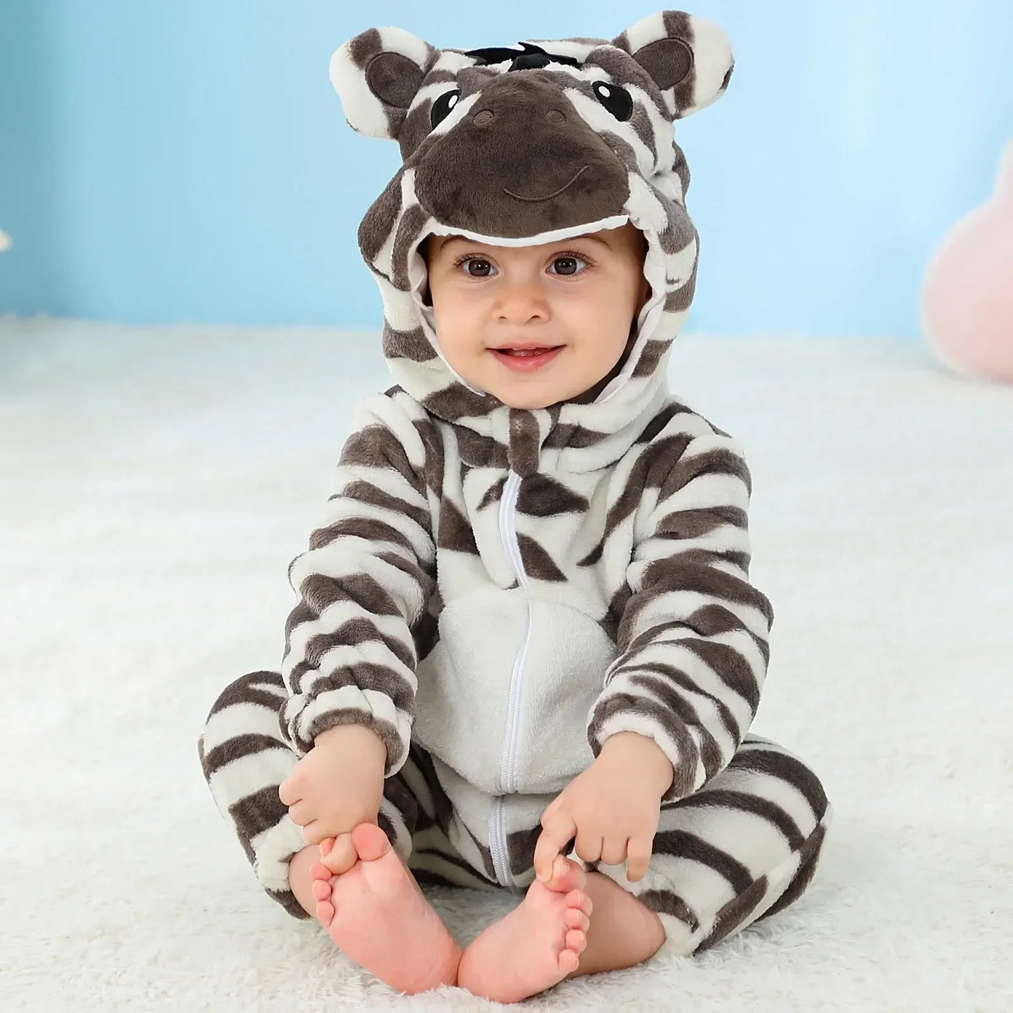 Baby Rompers Winter Kigurumi Lion Costume for Girls Boy Toddler Animal Jumpsuit Infant Clothes Pyjama Kids Overalls Ropa Bebes