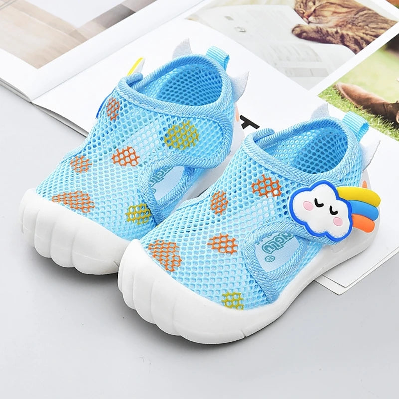 For Child 1-3Y Baby Walking Shoes Kids Mesh Sandal Boys Girl Unisex Summer Shoes with Rubber Sole First-Walker Shoes