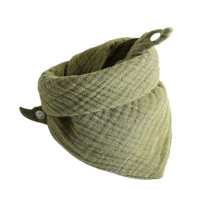 Baby Bibs Cotton Muslin Newborn Solid Color Snap Button Soft Triangle Towel Feeding Drool Bibs Saliva Towel Baby Bandana Bibs
