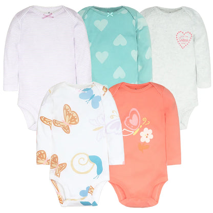 3-5 PCS/LOT Soft Cotton Baby Bodysuits Long Sleeve Newborn Baby Clothing Set Christmas Baby Girls Boys Clothes Infant Jumpsuit