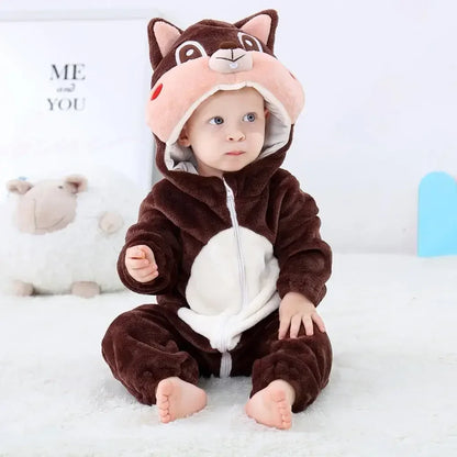 Baby Rompers Winter Kigurumi Lion Costume for Girls Boy Toddler Animal Jumpsuit Infant Clothes Pyjama Kids Overalls Ropa Bebes