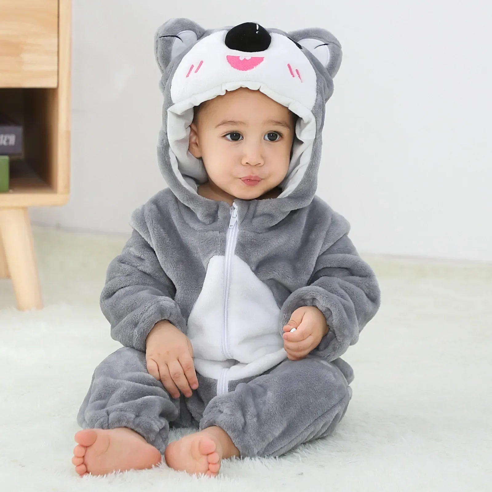 Baby Rompers Winter Kigurumi Lion Costume for Girls Boy Toddler Animal Jumpsuit Infant Clothes Pyjama Kids Overalls Ropa Bebes