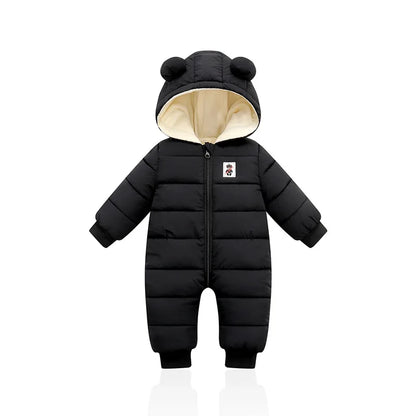 Baby Winter Snowsuit with Bear Ears Romper Jumpsuit for Newborn Infant Boys Girls Warm Outdoor & Indoor Onesie