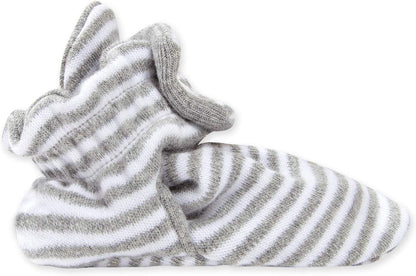 Burt’S Bees Baby Adjustable Baby Booties, 100% Organic Cotton, Easy on and off Snap Boots, Snug Fit - Baby Essential