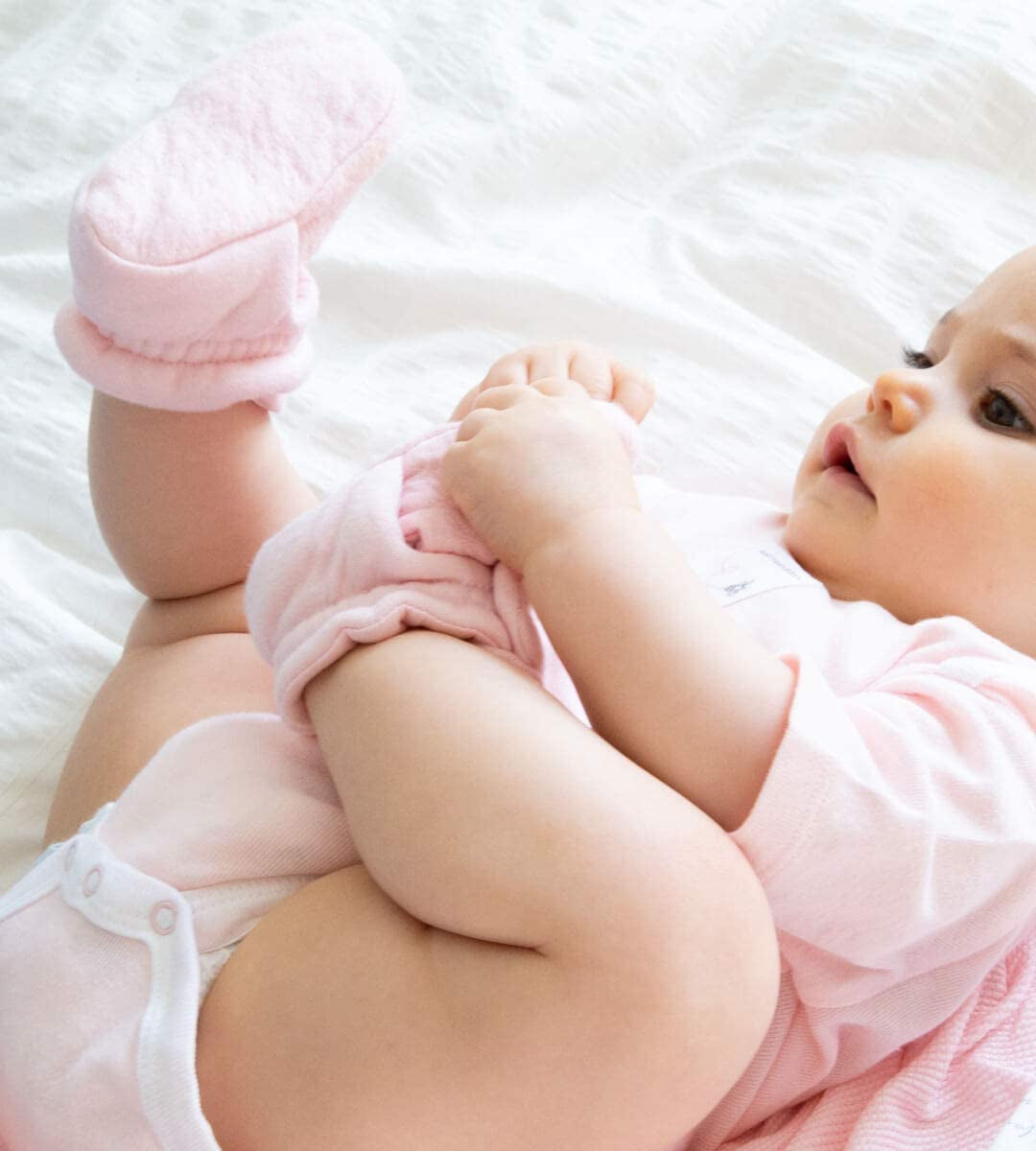 Burt’S Bees Baby Adjustable Baby Booties, 100% Organic Cotton, Easy on and off Snap Boots, Snug Fit - Baby Essential