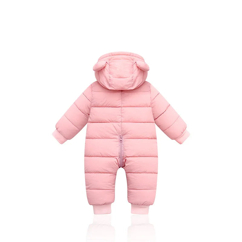 Baby Winter Snowsuit with Bear Ears Romper Jumpsuit for Newborn Infant Boys Girls Warm Outdoor & Indoor Onesie