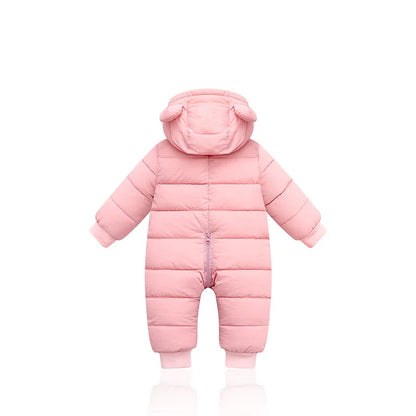 Baby Winter Snowsuit with Bear Ears Romper Jumpsuit for Newborn Infant Boys Girls Warm Outdoor & Indoor Onesie