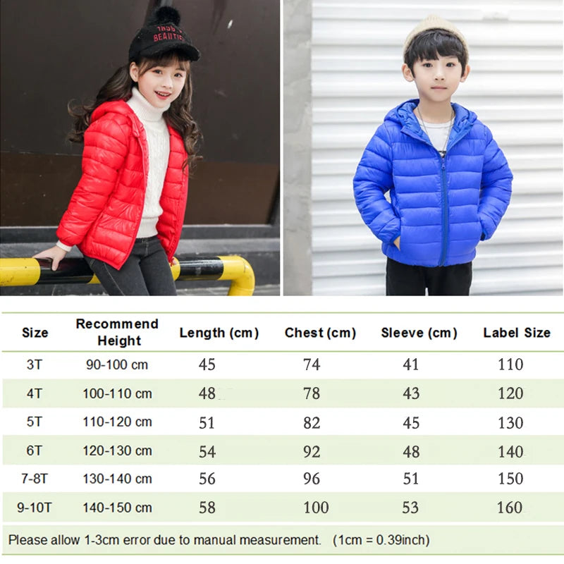 2-12 Years Autumn Winter Kids down Jackets for Girls Children Clothes Warm down Coats for Boys Toddler Girls Outerwear Clothes