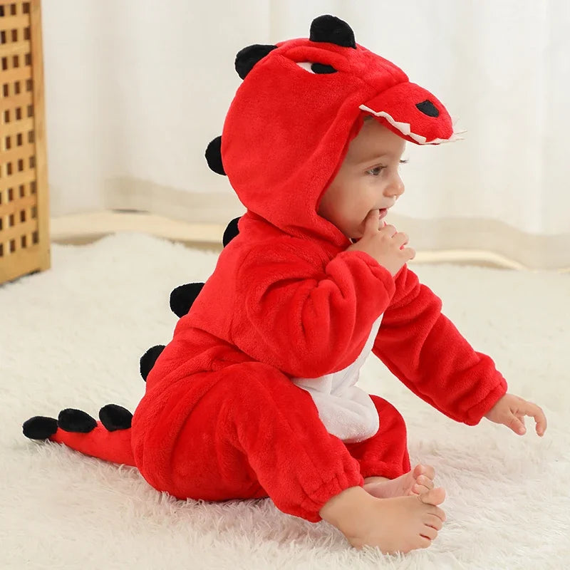 Baby Rompers Winter Kigurumi Lion Costume for Girls Boy Toddler Animal Jumpsuit Infant Clothes Pyjama Kids Overalls Ropa Bebes