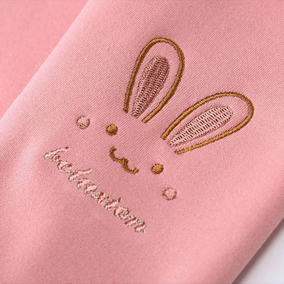 2026 Children Leggings Girls Fleece Lined Thermal Bottoms Baby Casual Trousers Kids Warm Pants Elastic Bunny Tights 3-8 Years