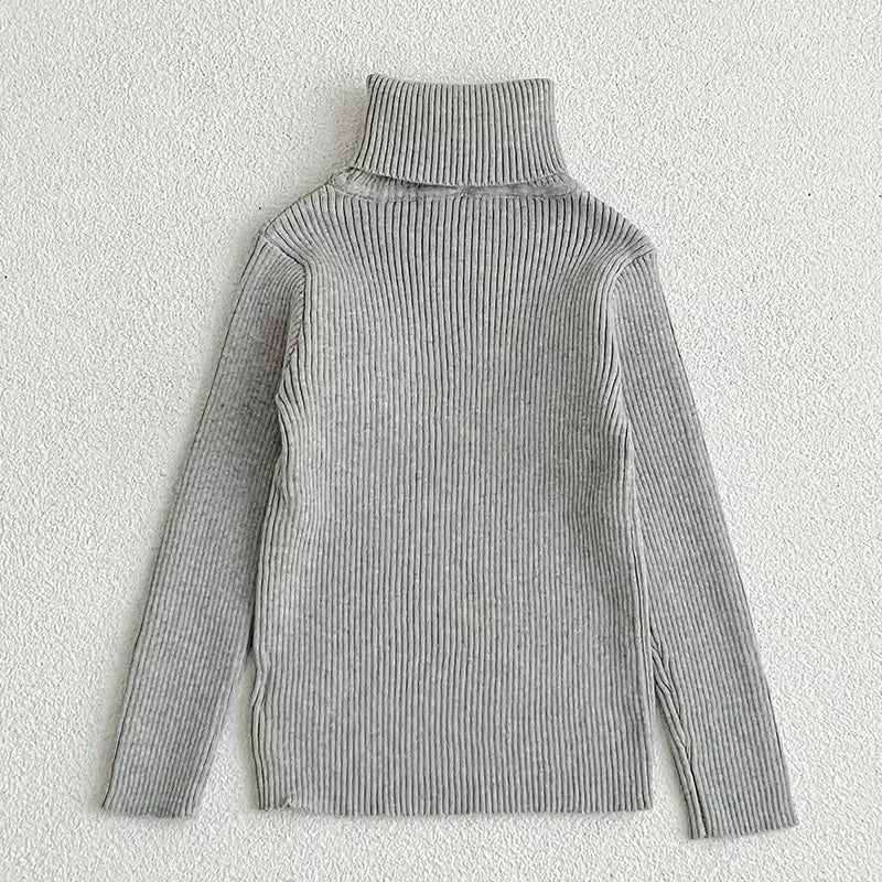 Baby Turtleneck Knitted Sweaters Girls Winter Clothes Children Boys Pullover Toddler Knit Sweate Cotton Baby Pullover Clothes