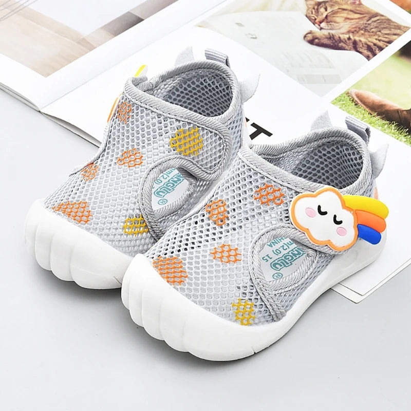 For Child 1-3Y Baby Walking Shoes Kids Mesh Sandal Boys Girl Unisex Summer Shoes with Rubber Sole First-Walker Shoes