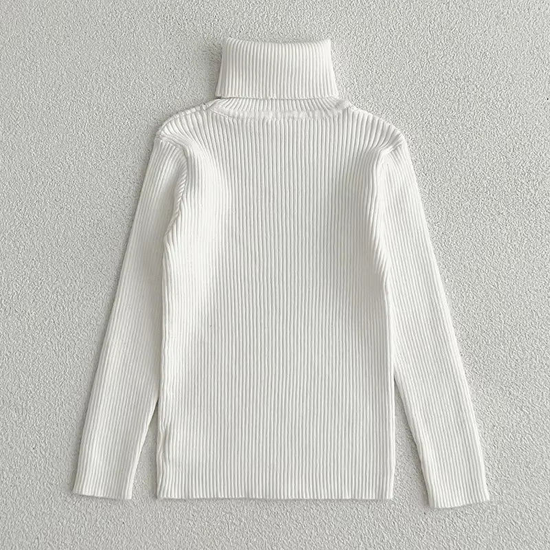 Baby Turtleneck Knitted Sweaters Girls Winter Clothes Children Boys Pullover Toddler Knit Sweate Cotton Baby Pullover Clothes