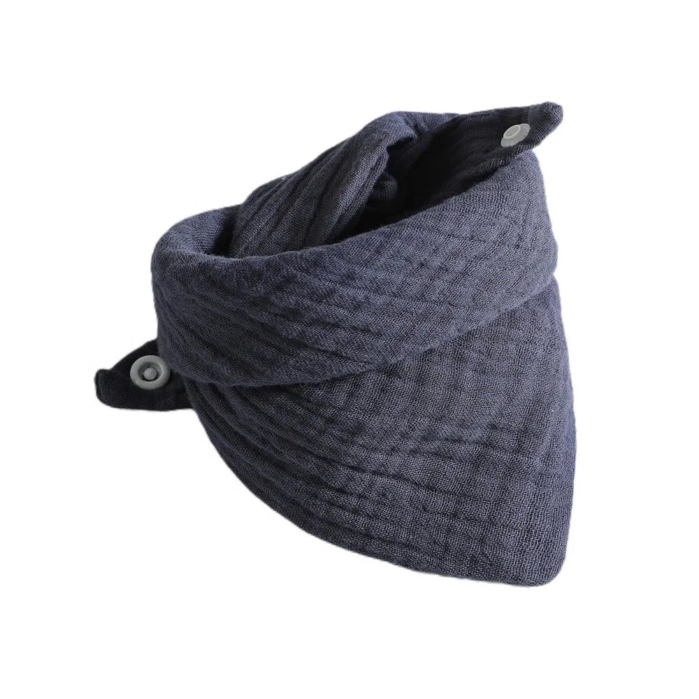 Baby Bibs Cotton Muslin Newborn Solid Color Snap Button Soft Triangle Towel Feeding Drool Bibs Saliva Towel Baby Bandana Bibs
