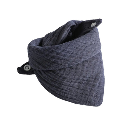 Baby Bibs Cotton Muslin Newborn Solid Color Snap Button Soft Triangle Towel Feeding Drool Bibs Saliva Towel Baby Bandana Bibs