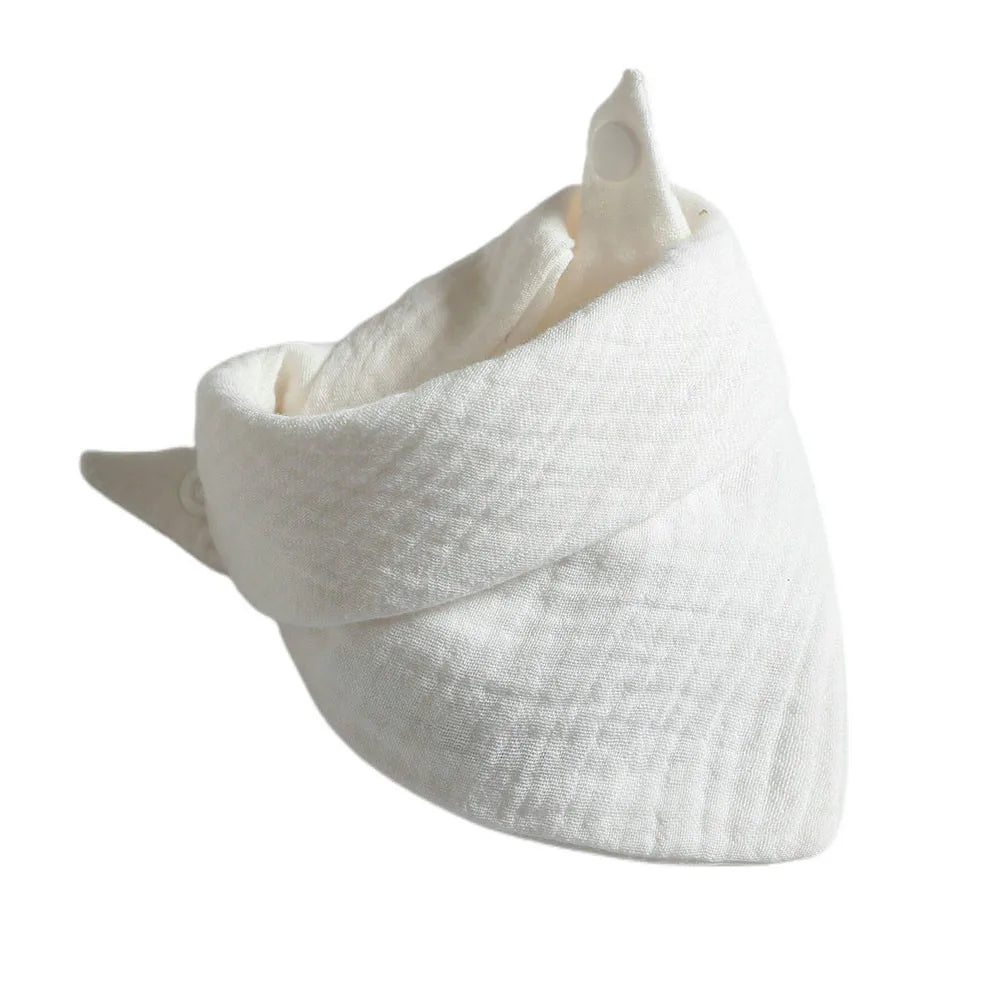 Baby Bibs Cotton Muslin Newborn Solid Color Snap Button Soft Triangle Towel Feeding Drool Bibs Saliva Towel Baby Bandana Bibs