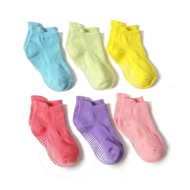 Boys 6 Pack Non Slip Baby Socks for 0-24M Newborn Bebe Girls Grips anti Skid Ankle First Walker Infant Kids Cotton Sock 2021