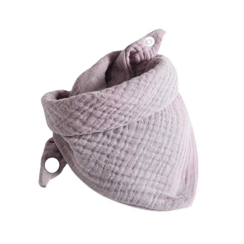 Baby Bibs Cotton Muslin Newborn Solid Color Snap Button Soft Triangle Towel Feeding Drool Bibs Saliva Towel Baby Bandana Bibs