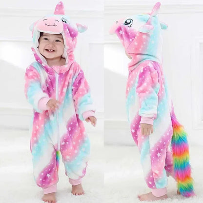 Baby Rompers Winter Kigurumi Lion Costume for Girls Boy Toddler Animal Jumpsuit Infant Clothes Pyjama Kids Overalls Ropa Bebes