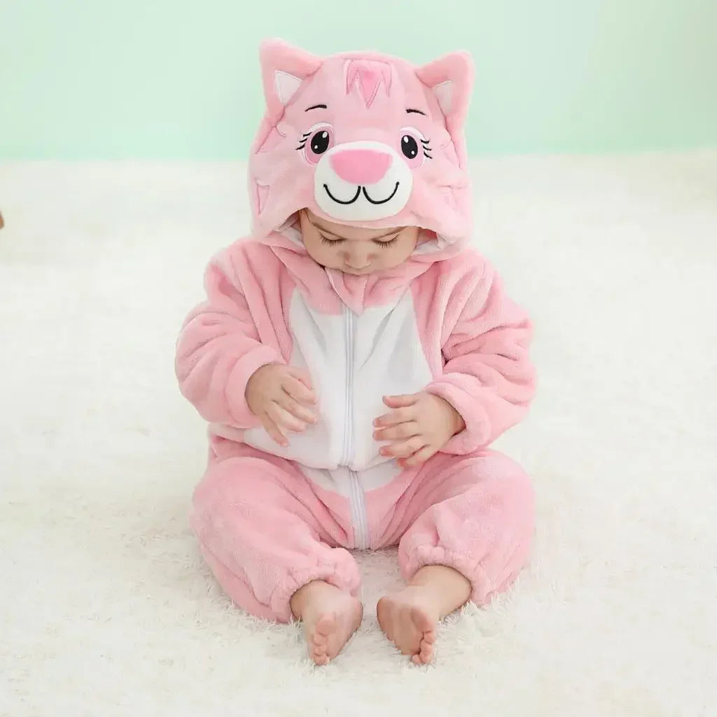Baby Rompers Winter Kigurumi Lion Costume for Girls Boy Toddler Animal Jumpsuit Infant Clothes Pyjama Kids Overalls Ropa Bebes