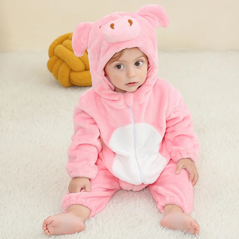 Baby Rompers Winter Kigurumi Lion Costume for Girls Boy Toddler Animal Jumpsuit Infant Clothes Pyjama Kids Overalls Ropa Bebes