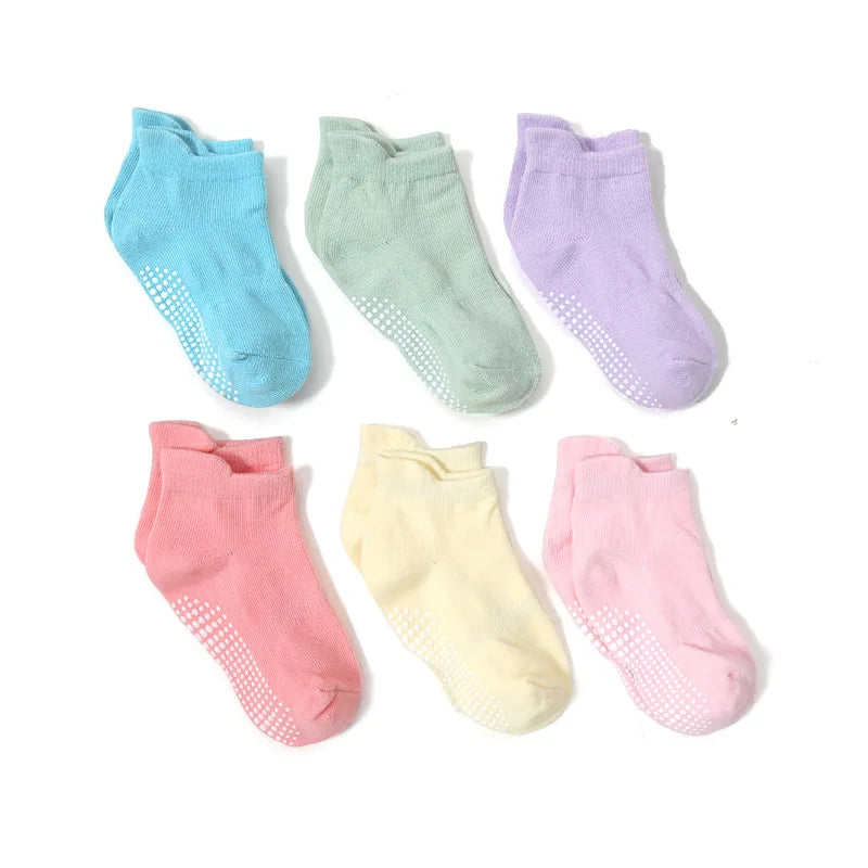 Boys 6 Pack Non Slip Baby Socks for 0-24M Newborn Bebe Girls Grips anti Skid Ankle First Walker Infant Kids Cotton Sock 2021
