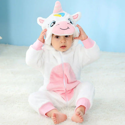 Baby Rompers Winter Kigurumi Lion Costume for Girls Boy Toddler Animal Jumpsuit Infant Clothes Pyjama Kids Overalls Ropa Bebes