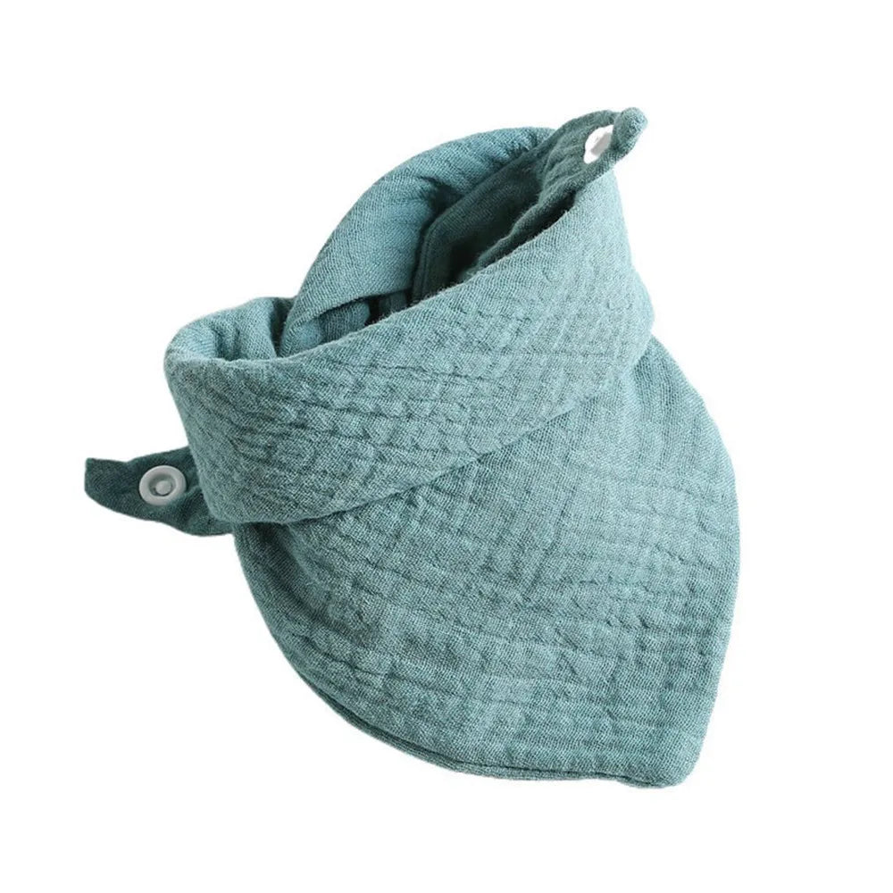 Baby Bibs Cotton Muslin Newborn Solid Color Snap Button Soft Triangle Towel Feeding Drool Bibs Saliva Towel Baby Bandana Bibs