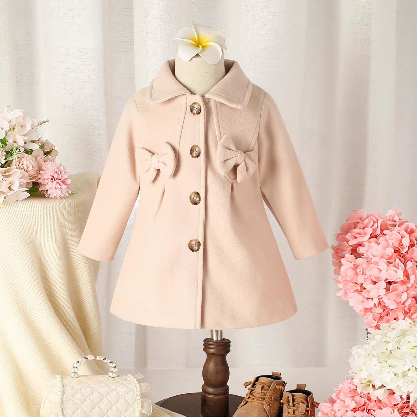 Autumn Winter Baby Clothes for Girl Classic Beige Coat for Baby Girl Korean Outfit