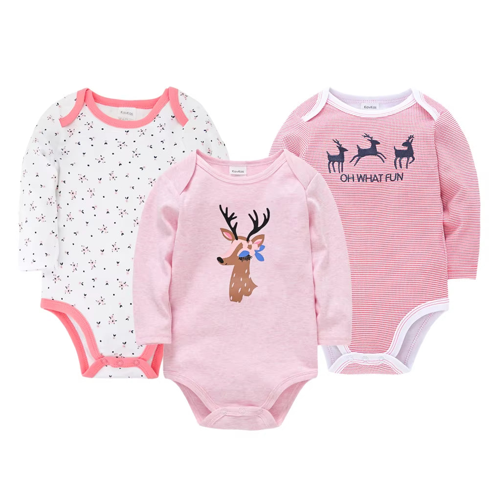 Baby Boys Girls Bodysuit 6 PCS 3 PCS Long Sleeve 100% Cotton Baby Clothes 0-12 Months Newborn Body Bebe Jumpsuit Clothing